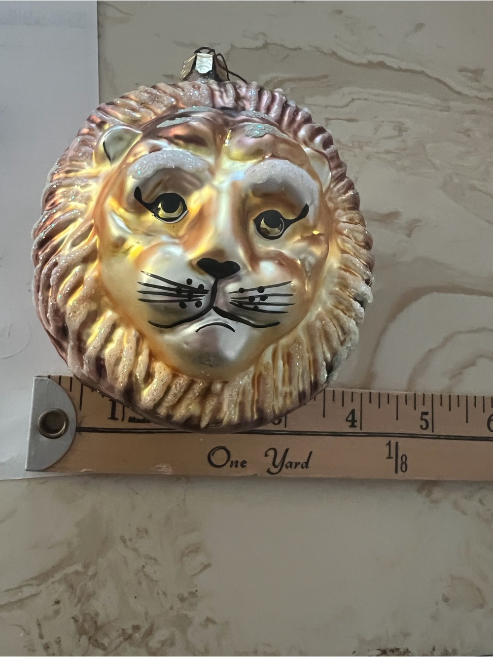 Christopher Radko Gold and Cream Lion Ornament
